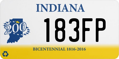 IN license plate 183FP