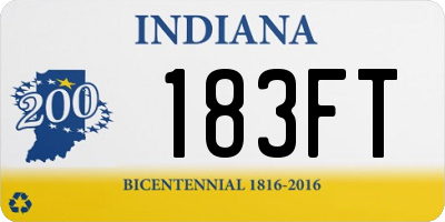 IN license plate 183FT