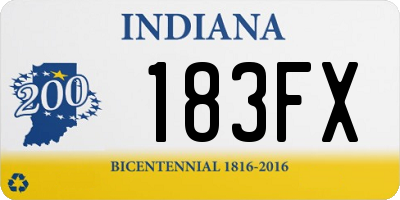 IN license plate 183FX