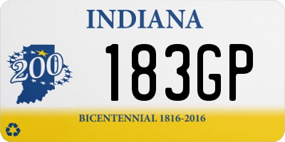 IN license plate 183GP