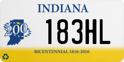 IN license plate 183HL