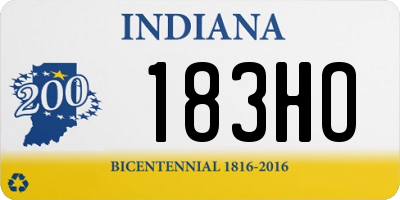 IN license plate 183HO