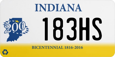 IN license plate 183HS