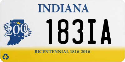 IN license plate 183IA