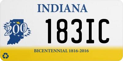 IN license plate 183IC
