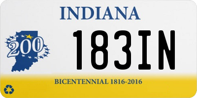 IN license plate 183IN