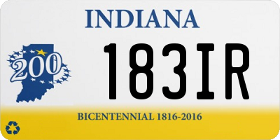 IN license plate 183IR