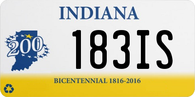 IN license plate 183IS