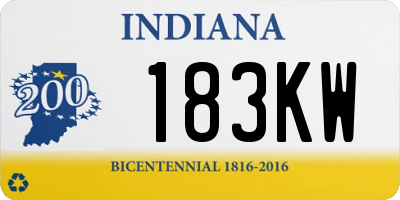 IN license plate 183KW