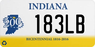 IN license plate 183LB