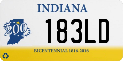 IN license plate 183LD