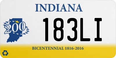 IN license plate 183LI