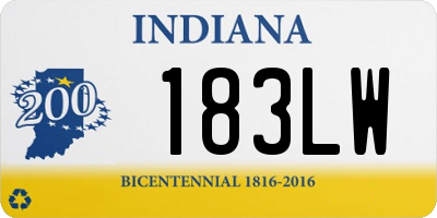 IN license plate 183LW