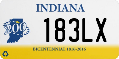 IN license plate 183LX