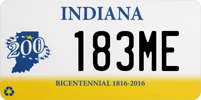 IN license plate 183ME