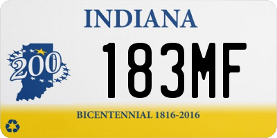 IN license plate 183MF