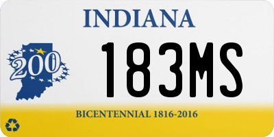 IN license plate 183MS