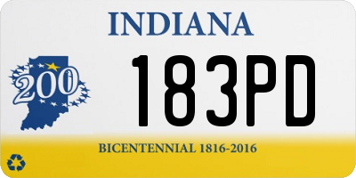 IN license plate 183PD