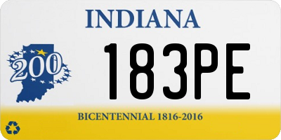 IN license plate 183PE