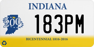 IN license plate 183PM