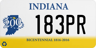 IN license plate 183PR