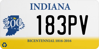 IN license plate 183PV