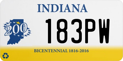 IN license plate 183PW