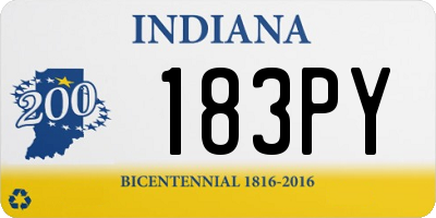 IN license plate 183PY