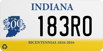 IN license plate 183RO