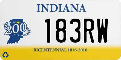 IN license plate 183RW