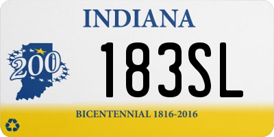 IN license plate 183SL