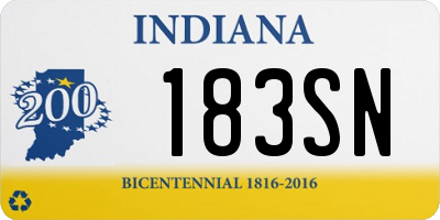 IN license plate 183SN