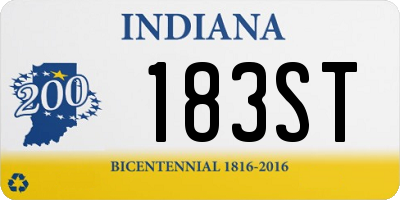 IN license plate 183ST