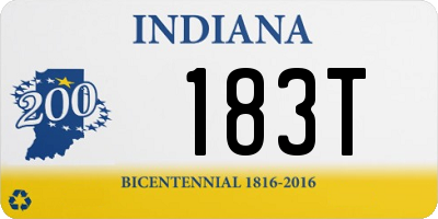 IN license plate 183T