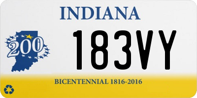 IN license plate 183VY