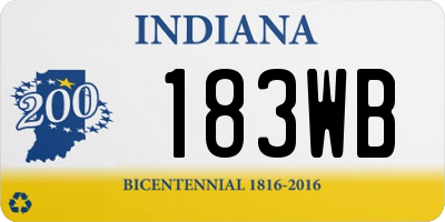 IN license plate 183WB