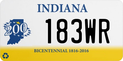 IN license plate 183WR