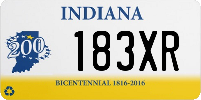IN license plate 183XR