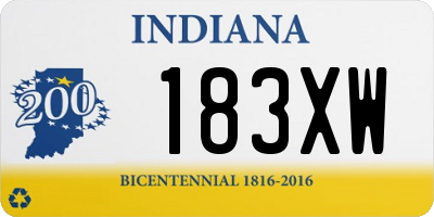 IN license plate 183XW