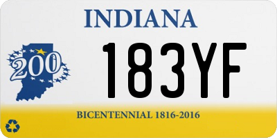 IN license plate 183YF