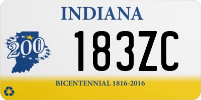 IN license plate 183ZC