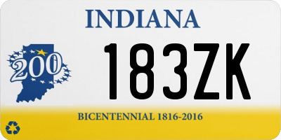 IN license plate 183ZK