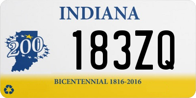 IN license plate 183ZQ