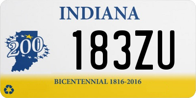 IN license plate 183ZU