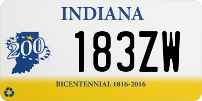 IN license plate 183ZW