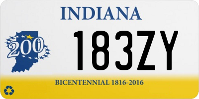 IN license plate 183ZY