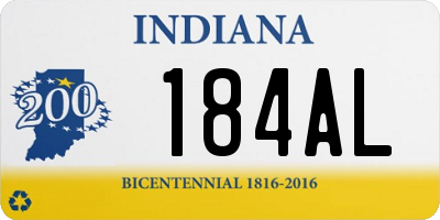 IN license plate 184AL