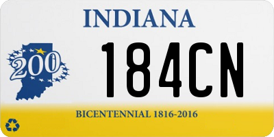 IN license plate 184CN