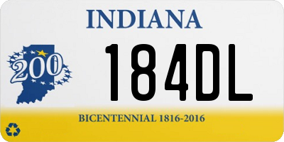 IN license plate 184DL