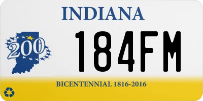 IN license plate 184FM